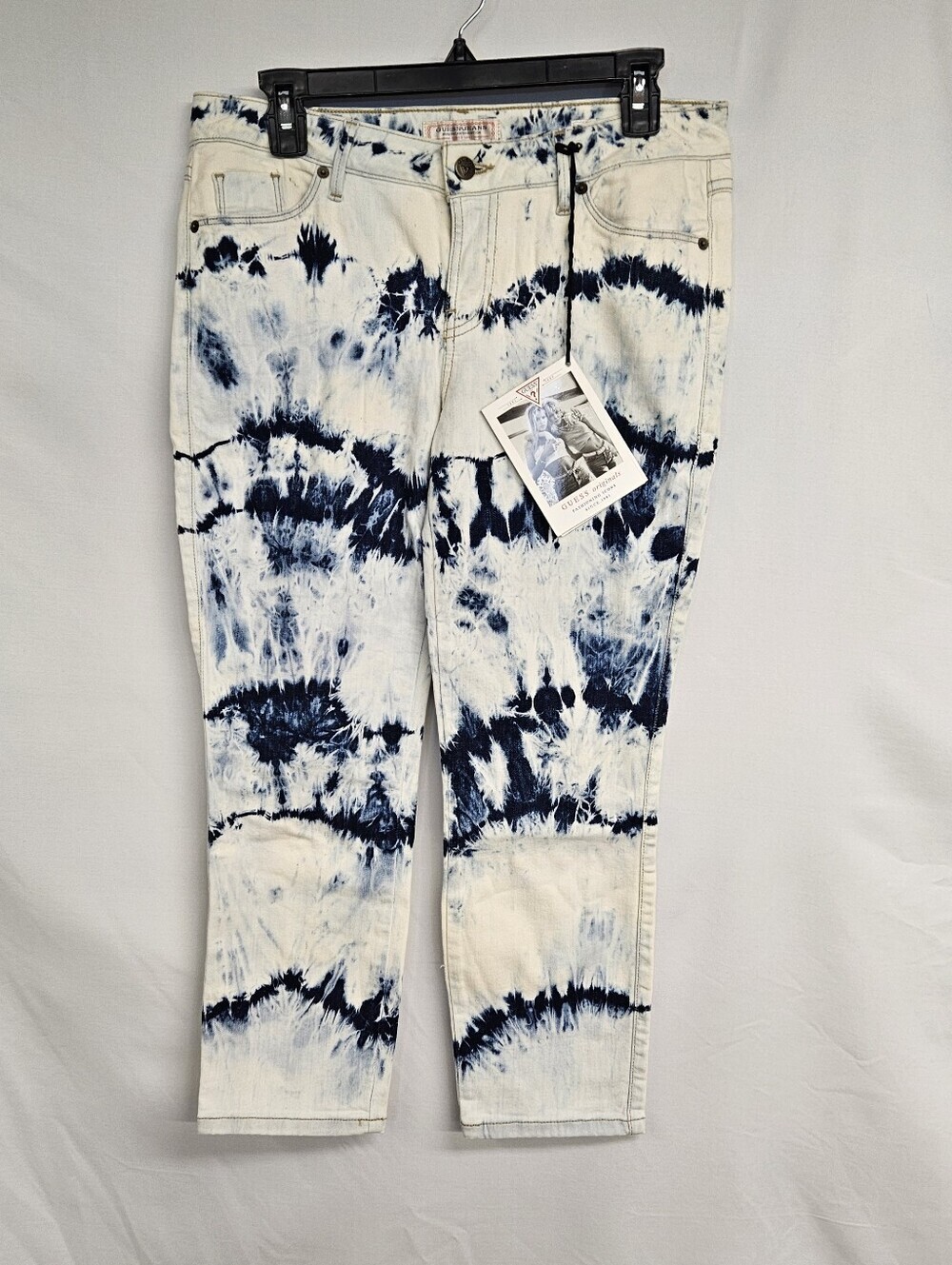 Guess USA Vintage Jeans Size 29 Acid Wash Marble Crop M/D NWT $90